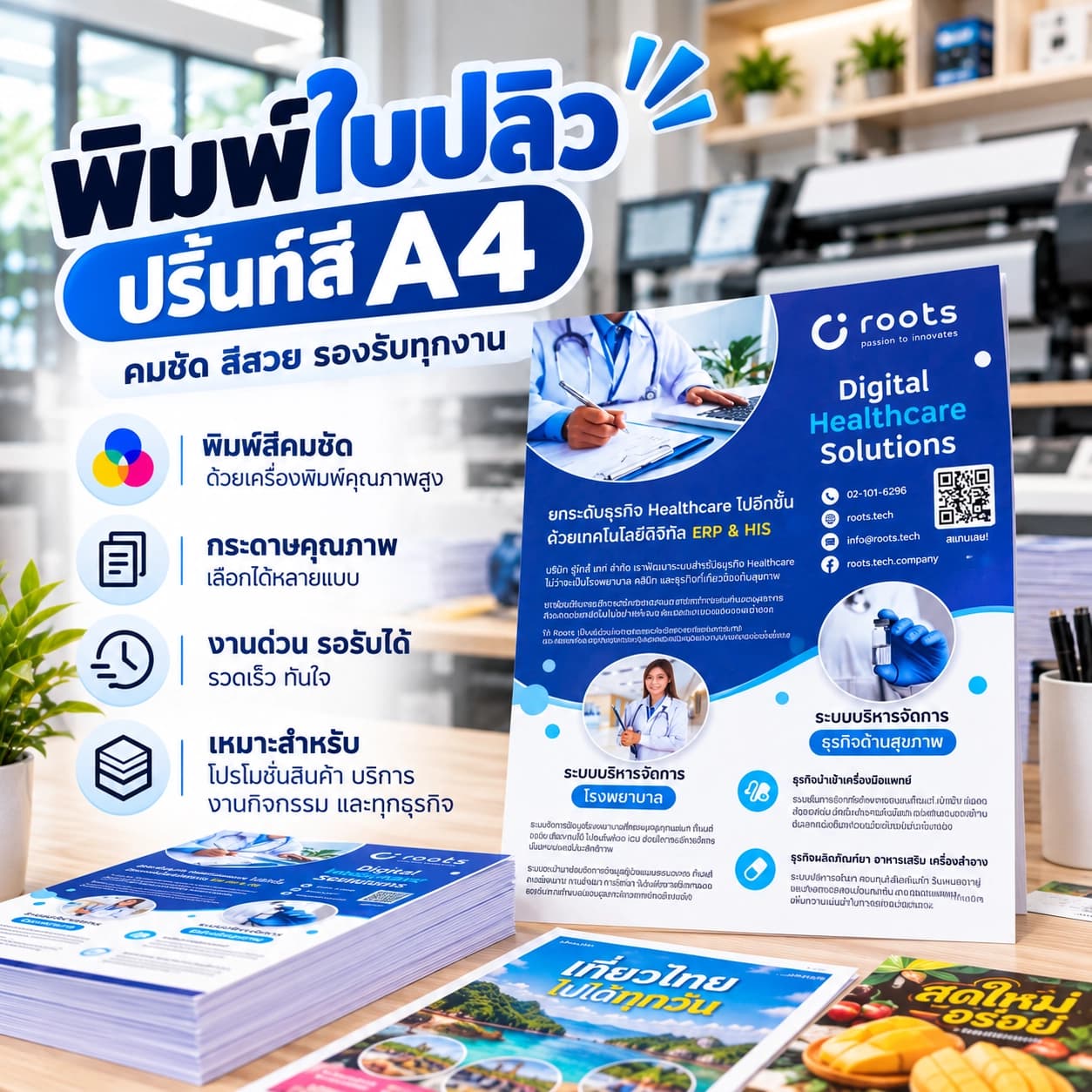บริการปริ้นท์สี A4 สำหรับเอกสาร ใบปลิว และงานธุรกิจ