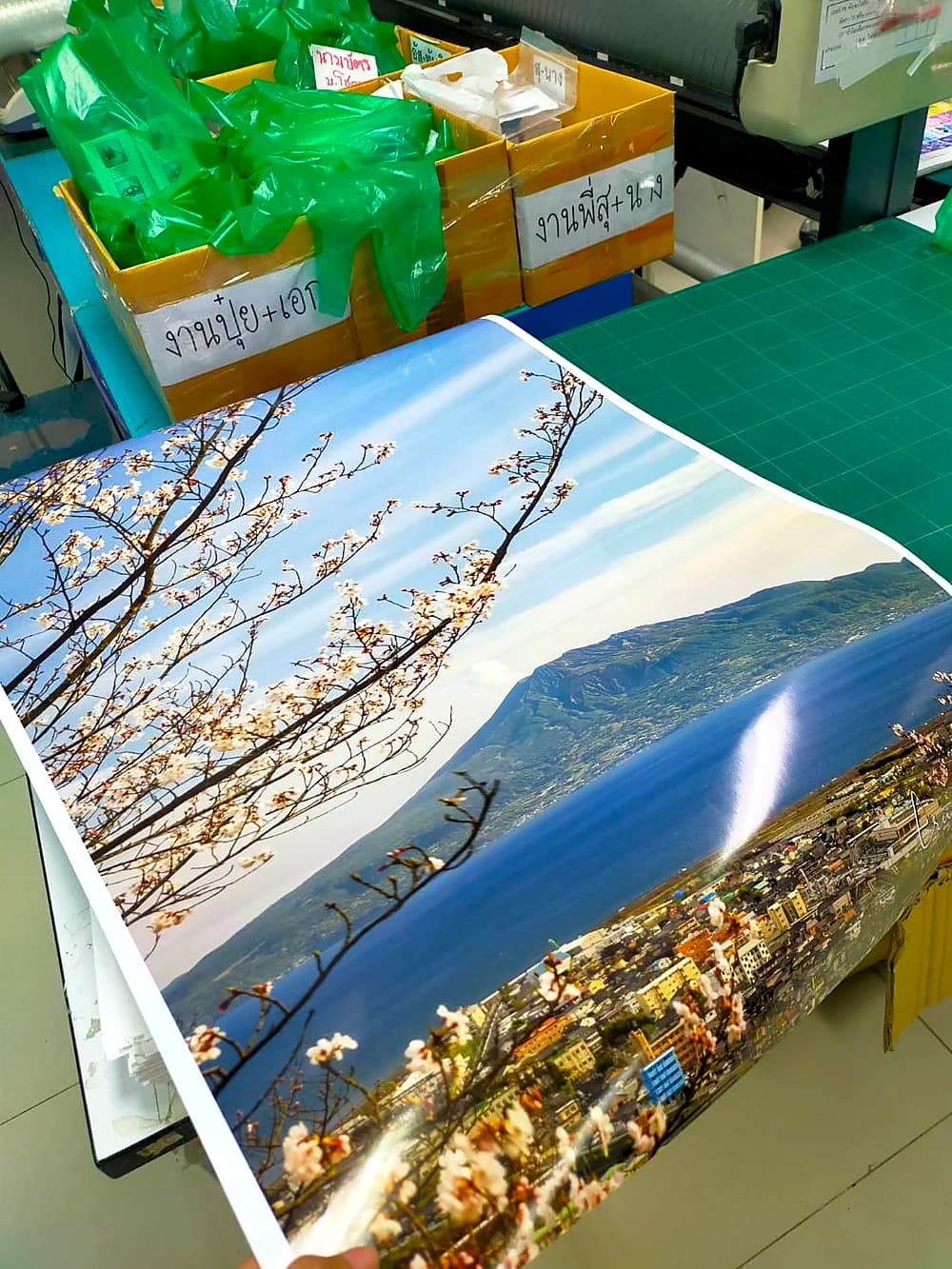 ตัวอย่างงานพิมพ์โปสเตอร์ภาพถ่ายทิวทัศน์ภูเขา