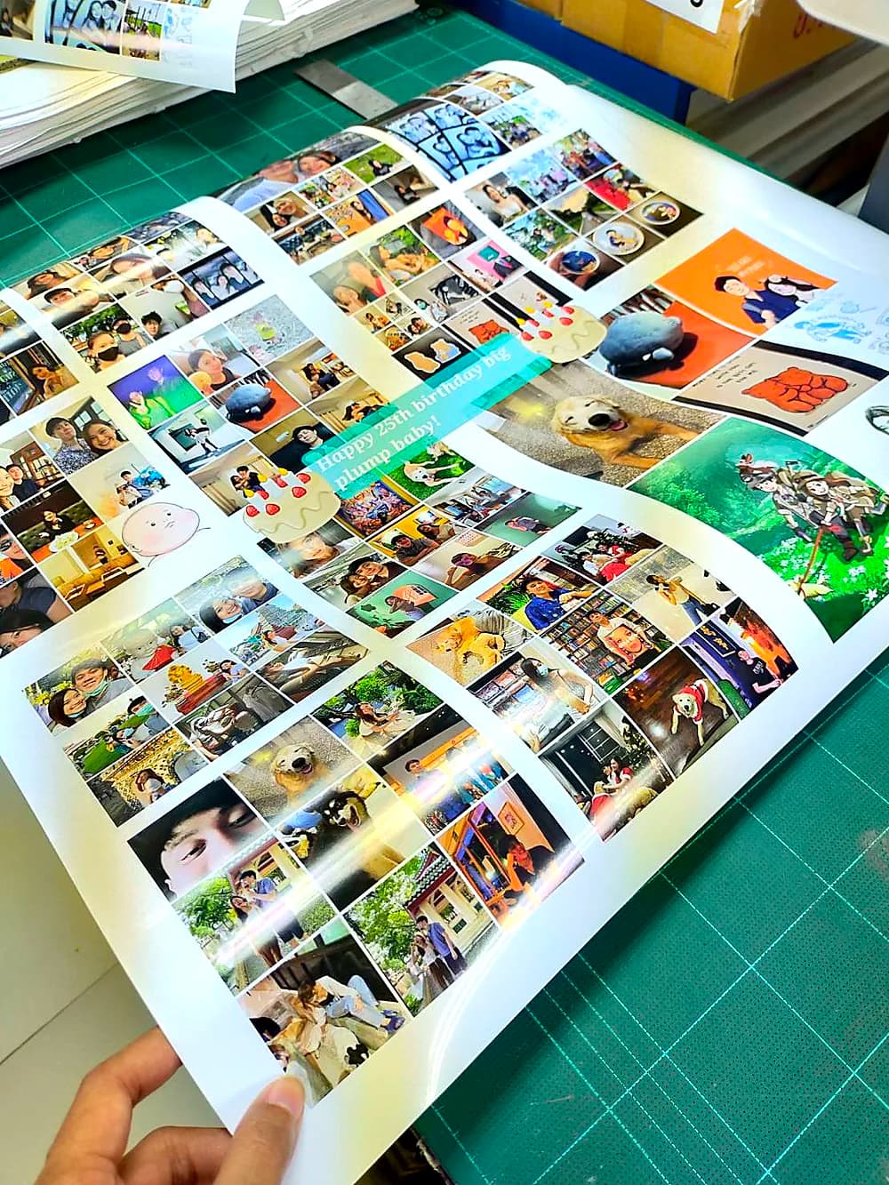 ตัวอย่างงานพิมพ์โปสเตอร์วันเกิดแบบภาพคอลลาจรวมภาพความทรงจำ